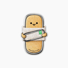 Smiling Safety Pin Character Holding Cozy Wrap