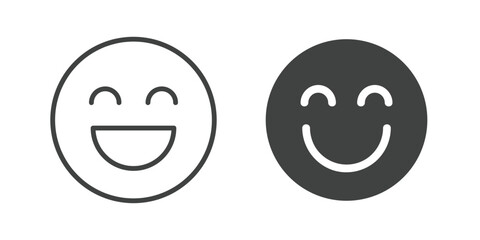 Obraz premium Emoticon Icon. Line and glyph solid icon