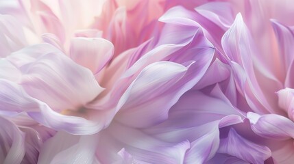 Delicate Soft Pink and Purple Flower Petals Arranged in Overlapping Layers—Showcasing Their Smooth Texture and Blended Hues, Creating a Romantic, Airy Scene Ideal for Floral, Decor, or Design Visuals.
