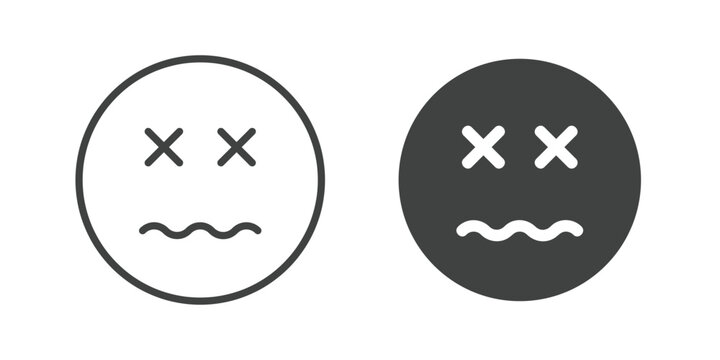 Sick Icon. Line and glyph solid icon