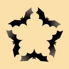Halloween seamless pattern Bats on creamy background spooky spirit autumn holiday Vector illustration