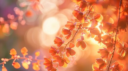 Warm Soft Sunset Light Gently Illuminates a Lush Canopy of Vibrant Orange Flowers—Highlighting Petal Details and Creating a Romantic, Golden-Hued Ambiance Ideal for Nature or Floral Visuals.