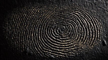 Dust Fingerprint Impression on a Dark, Textured Slate Background