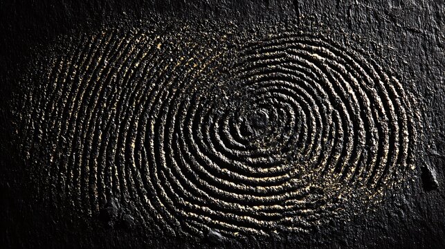 Dust Fingerprint Impression on a Dark, Textured Slate Background