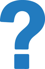 Blue Question Mark on White Background