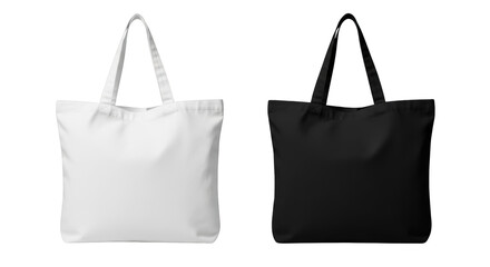 Foto two tote bags white and black isolated memperlihatkan detail organic, promotion, tote, versatile, minimalist dengan.