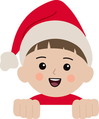 산타모자를 쓴 소년