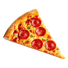 Delicious pepperoni pizza slice with melted cheese