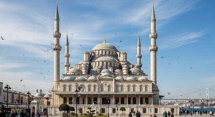 Fototapeta premium Yenicami Mosque in Istanbul - A Stunning Architectural Landmark.