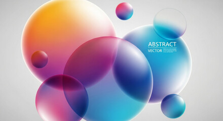 Abstract vector design with colorful circles and spheres, creating a visually appealing and modern composition for various creative projects and backgrounds