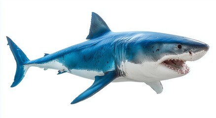 Obraz premium Realistic vector illustration of a great white shark isolated on a white background