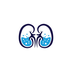 Illustration of kidney with liquid for medical use