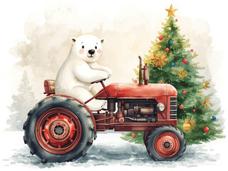 christmas teddy bear on the snow