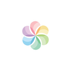 Pastel flower logo with soft colors and design