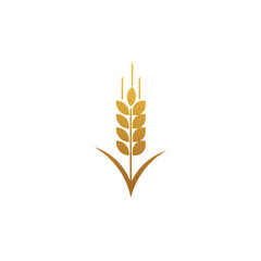 Wheat stalk logo with golden color and natural design