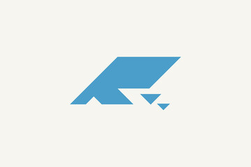 Letter R digital blue logo
