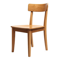 Wooden chair with smooth finish isolated on black background.