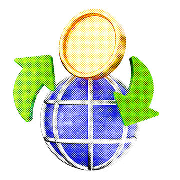 3d trading transaction halftone
