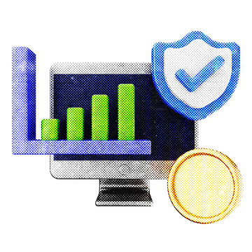 3d trading chart protection halftone