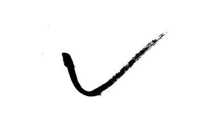 check mark made of black marker isolated on transparent background