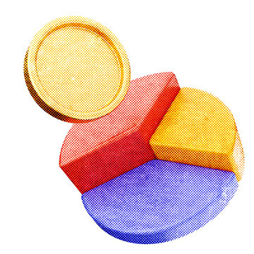 3d trading chart halftone