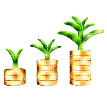 3d trading investment halftone