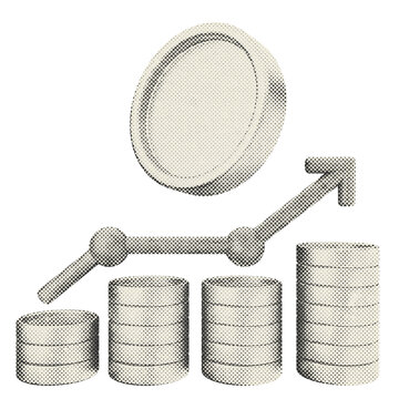 3d trading increase profit halftone style