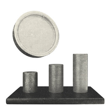 3d trading chart halftone style