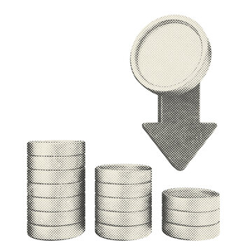 3d trading decrease profit halftone style