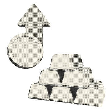 3d trading increase profit halftone style