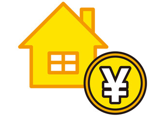 家賃,家,お金,住宅ローン,生活費,家計,不動産,値段,料金,支出,貯金,貯める,収入,アイコン,物件,引越し,費用,予算,買う,一軒家,戸建,宿,宿泊,建物,住居,住宅,住まい,生,ポイント,お得,提案,貯金箱,節約,貯蓄,資産,確認,注目,重要,大切,大事,シンプル,イラスト,素材,ベクター,ビジネス,コイン,硬貨,金貨