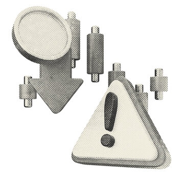 3d trading chart alert halftone style