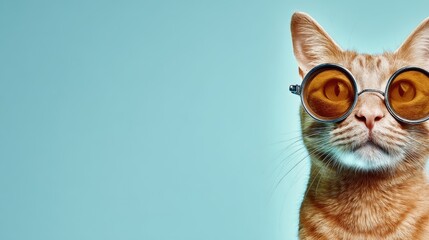 A cool cat wearing stylish sunglasses lounges casually in the sunlight,