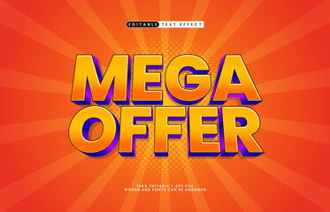 mega offer editable text effect