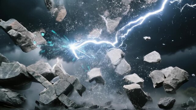Shattered dollar symbol financial collapse digital storm lightning explosion crisis volatility dramatic concept economy shock broken dollar symbol