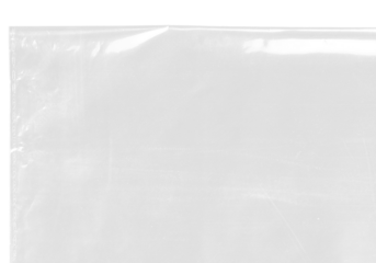 plastic transparent cellophane bag on white background. The texture looks blank and shiny. The plastic surface is wrinkly and tattered making abstract pattern