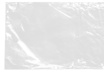 plastic transparent cellophane bag on white background. The texture looks blank and shiny. The plastic surface is wrinkly and tattered making abstract pattern