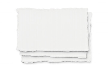 Obraz premium Ripped white paper layers creating a blank template or mockup element with textured edges on transparent background