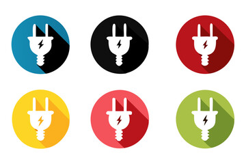 electric plug icon, isolated on white vector Illustration