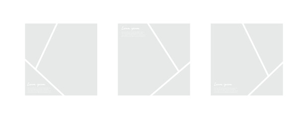 Square photo collage template with three comic panels for creative poster design