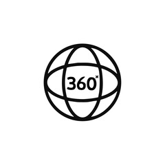 Angle 360 degree icon. 360 degree view icon design.Vector illustration.