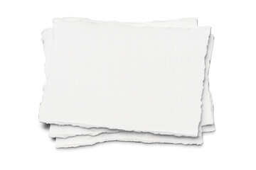 Obraz premium Torn white paper pieces for notes, blank spaces, abstract background, empty templates, message copy space