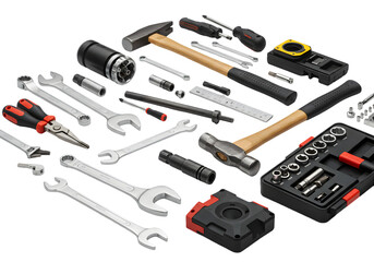 Hand Tool Assortment on transparent background