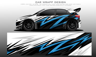 car livery design vector. Graphic abstract stripe racing background designs for wrap