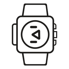 Modern smartwatch icon with compass navigation symbol minimalist line art design