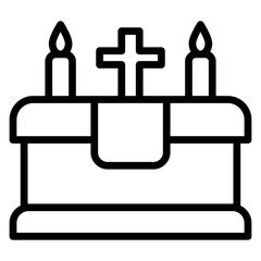 Obraz premium Altar Vector Line Icon Design