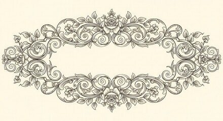 Vintage floral frame vector design with roses and leaves elegant border for invitations cards and decorations