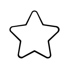 Five-point rating or favorite star with a thick outline.