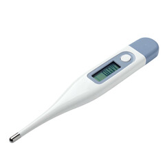 Digital thermometer displays reading on black background.