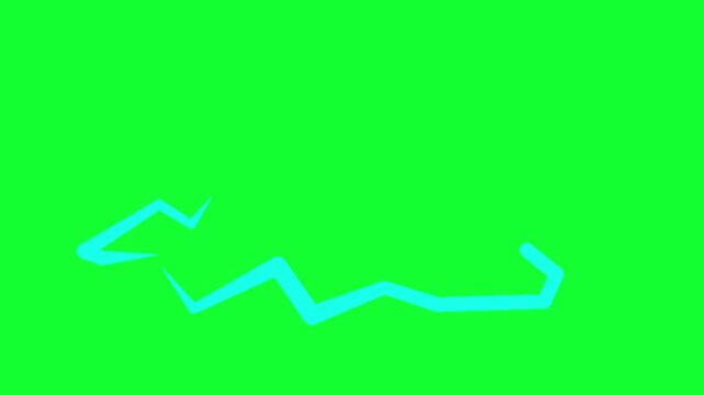 electric shock animation on green screen
